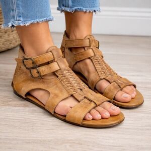 Roan by Bed Stu gladiator Womens Brown Leather Strap Sandals Shoes 6